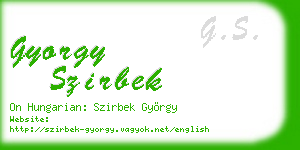 gyorgy szirbek business card