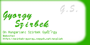 gyorgy szirbek business card